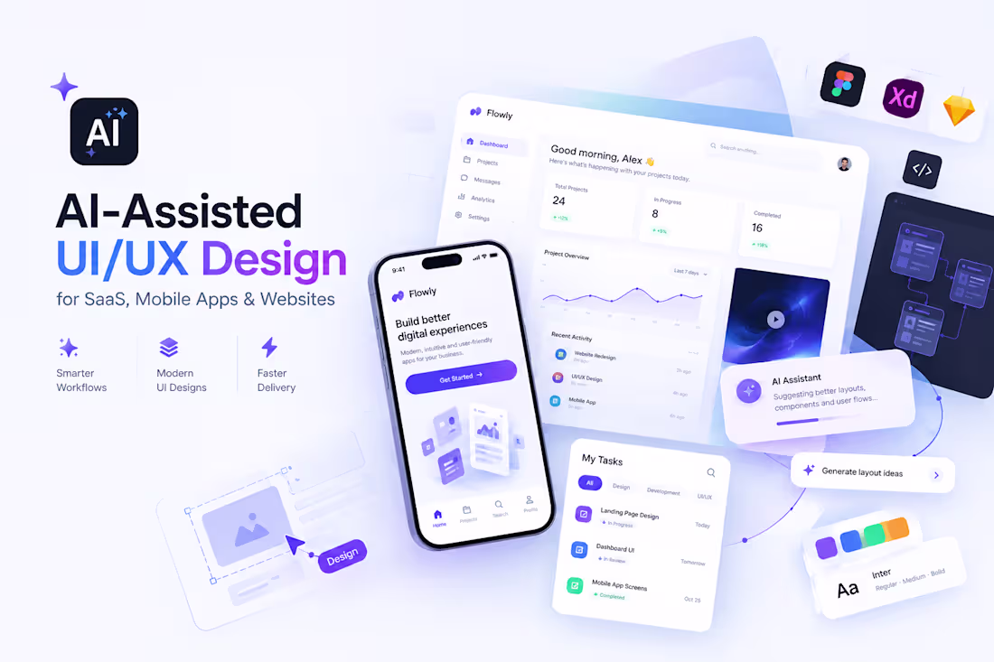 Cover image for AI-Assisted UI/UX Design for SaaS, Mobile Apps & Websites