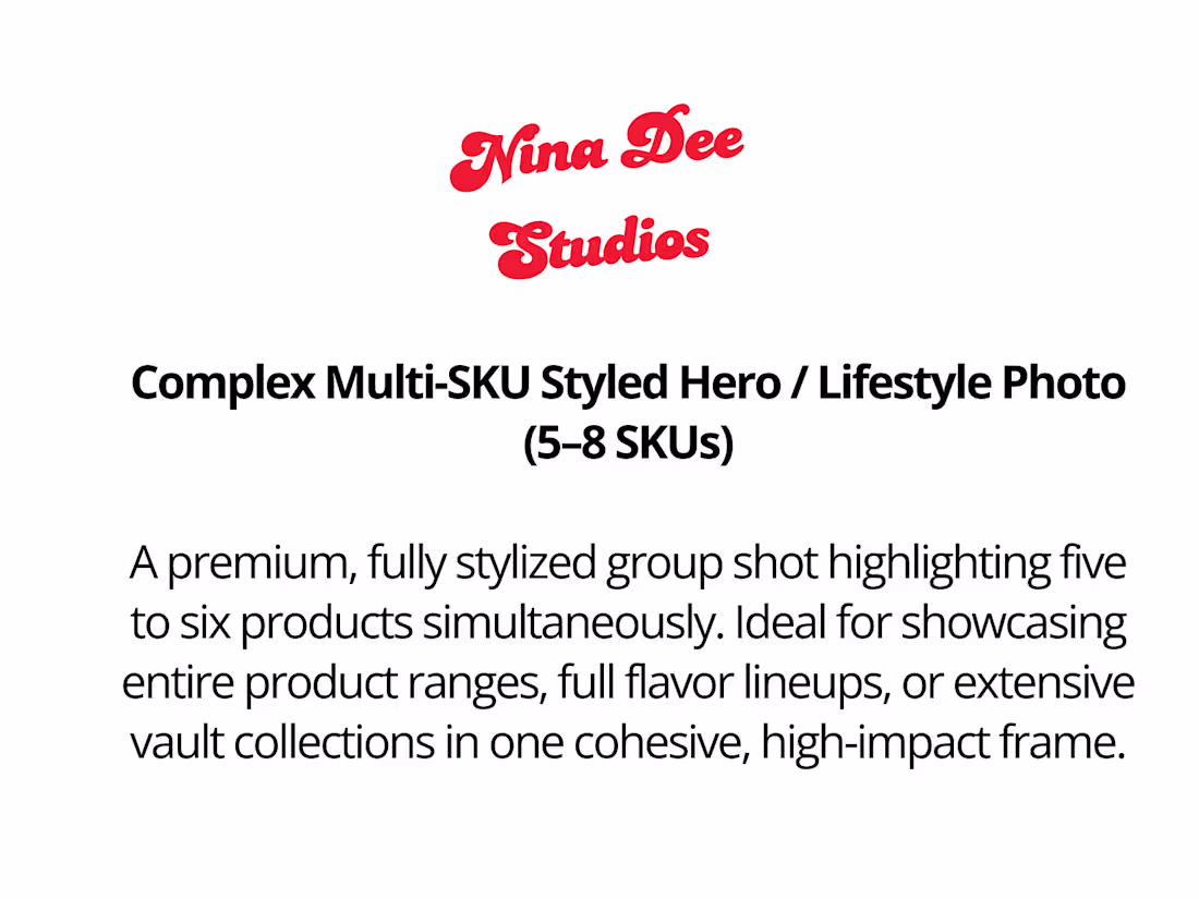 Cover image for Complex Multi-SKU Styled Hero / Lifestyle Photo (5–8 SKUs) 