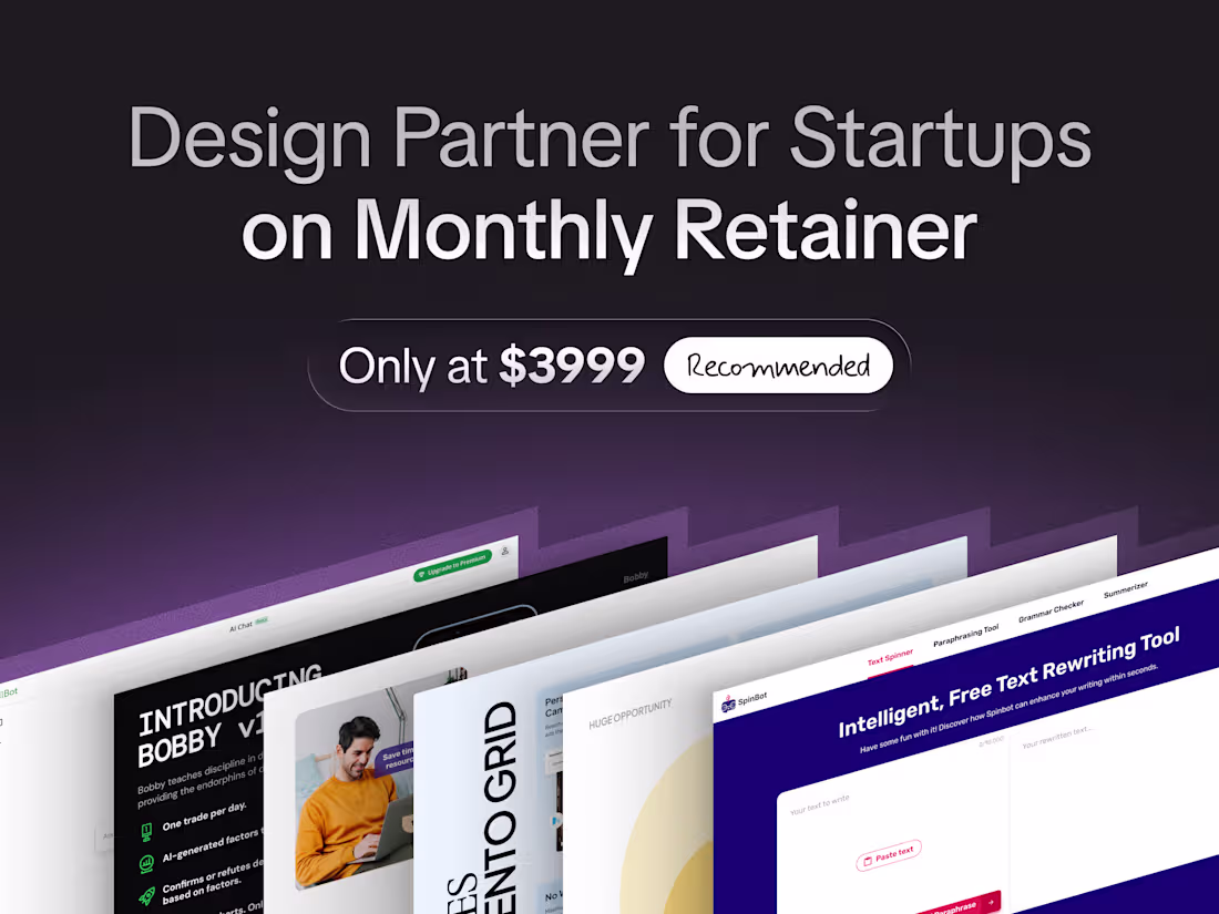 Cover image for Design Partner for AI Startups on Monthly Retainer 