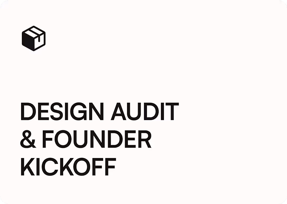Cover image for Design audit & founder kickoff