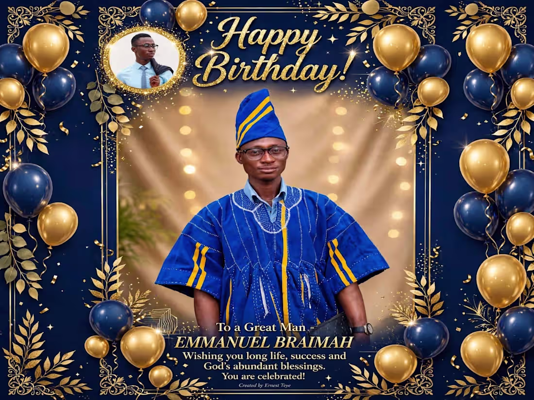 Cover image for Luxury Birthday Card Design - 24H Delivery