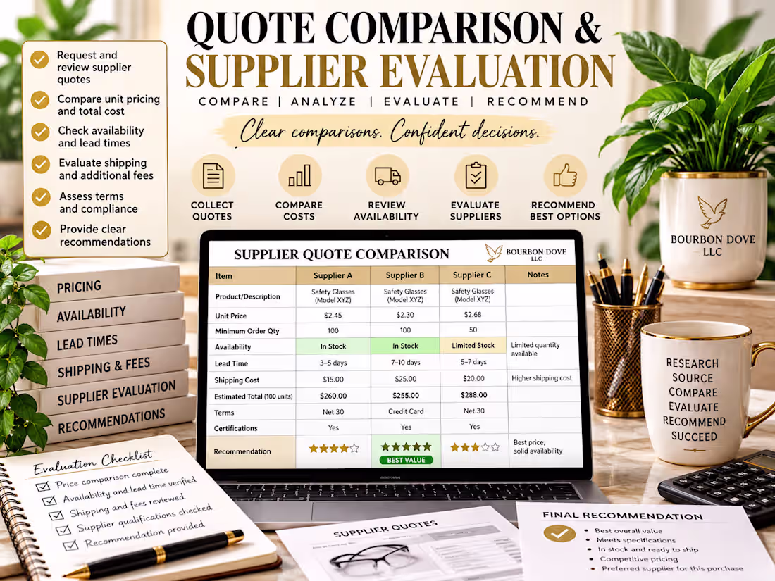Cover image for Supplier Quote Comparison & Evaluation

Compared