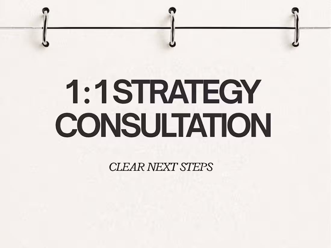 Cover image for 1:1 STRATEGY CONSULTATION