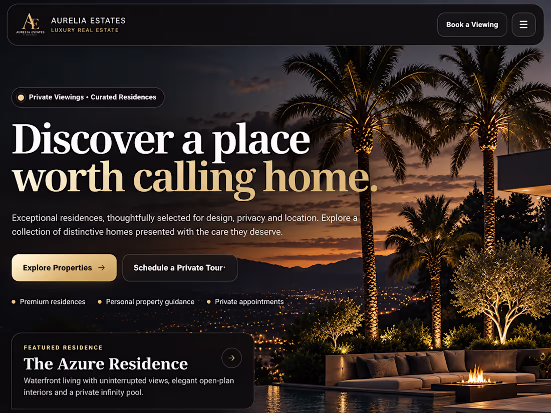 Cover image for A premium real estate website