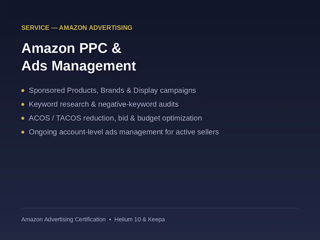 Cover image for Amazon PPC & Ads Management