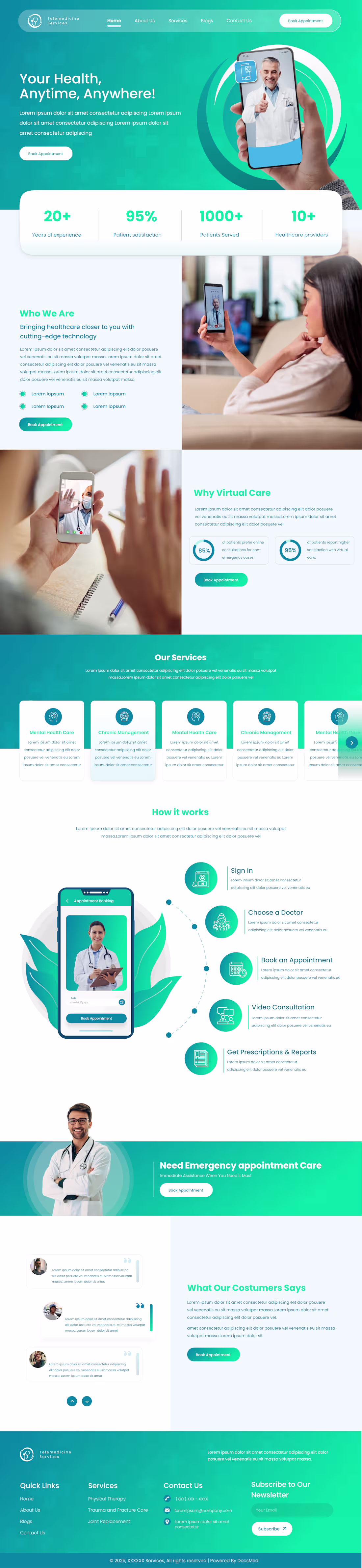 Cover image for :Designed a full-page telemedicine website