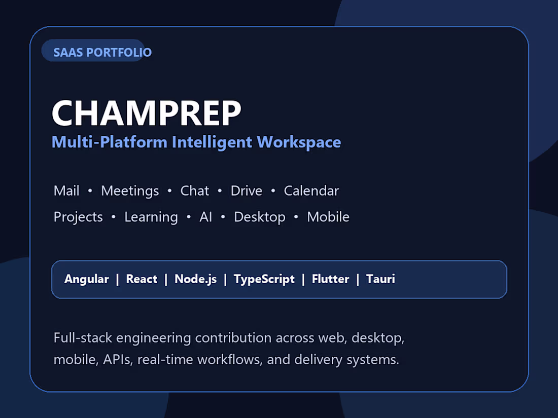 Cover image for CHAMPREP — Full-Stack Product Engineering Contribution