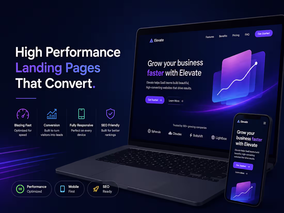 Cover image for High Performance Landing Page Development