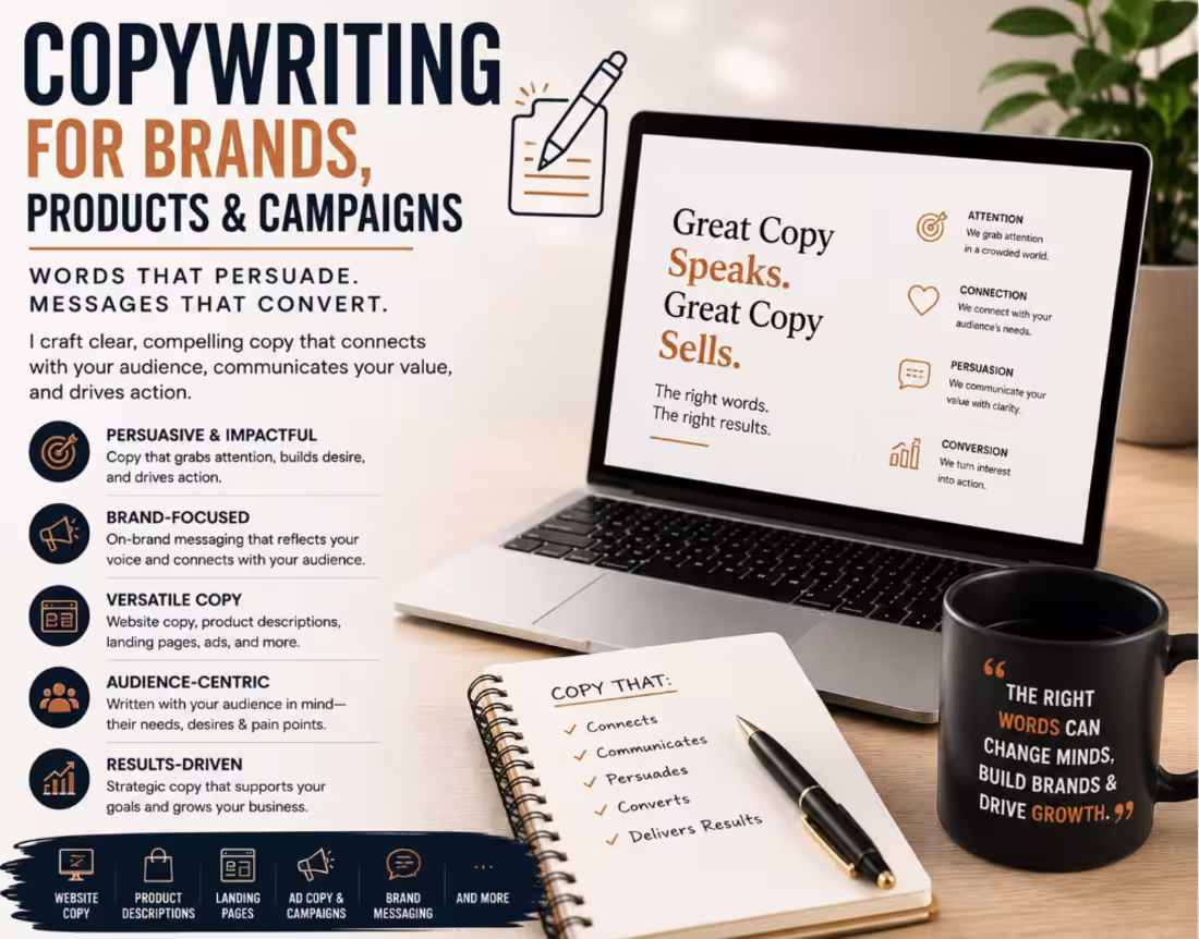Cover image for copywriting for brands ,product and campaign