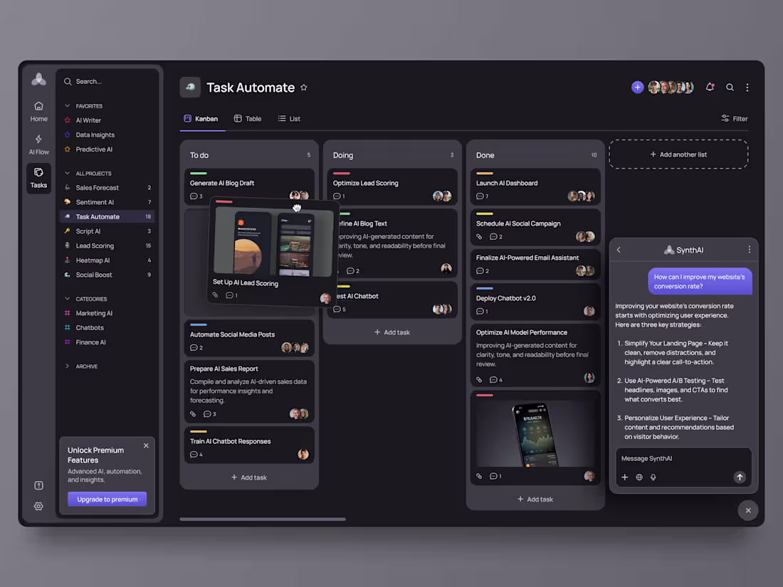 Cover image for AI SaaS Dashboard