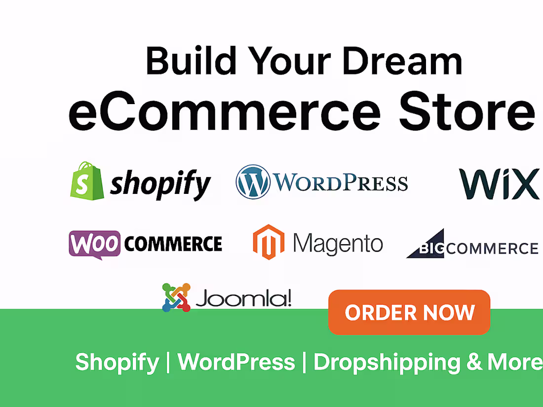 Cover image for Shopify & WooCommerce and Wix Store Setup and Design all niches