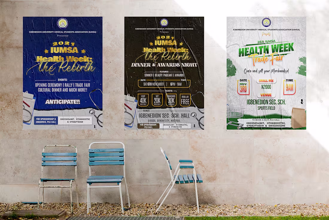 Cover image for IUMSA Health Week Event Flyers and Ticket Designs