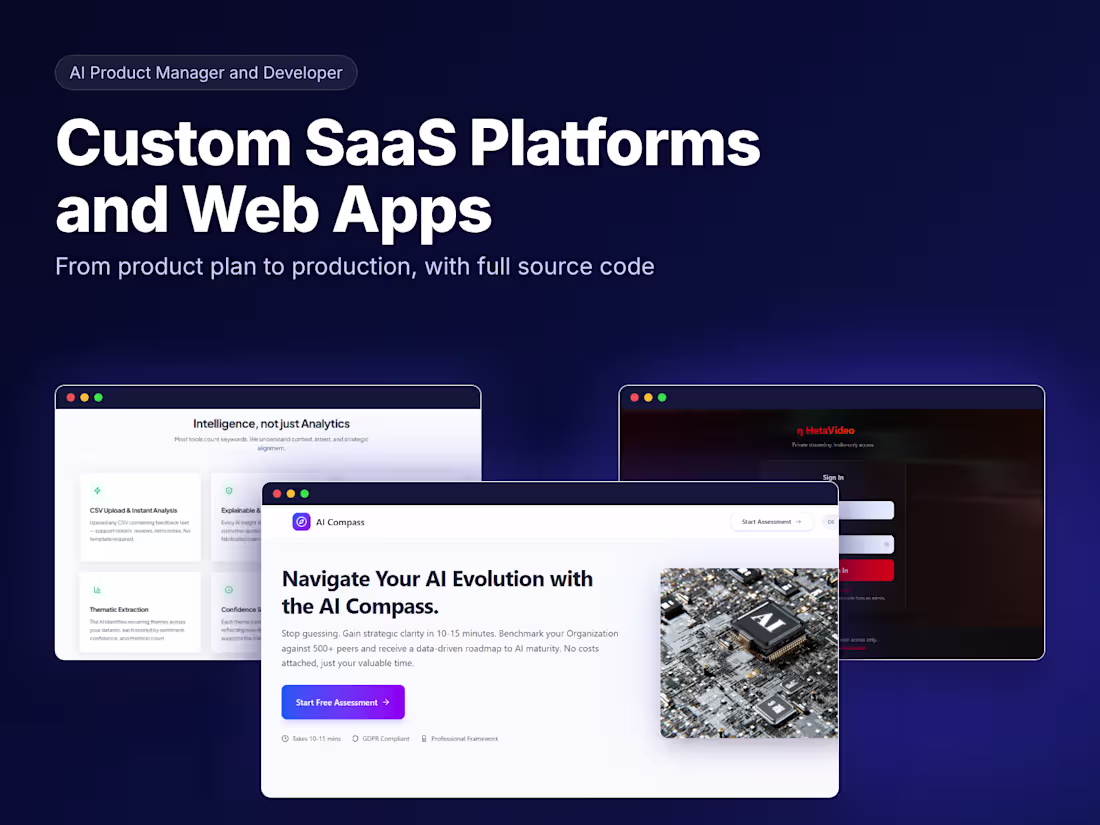 Cover image for Custom SaaS Platform or Web App, Built End to End