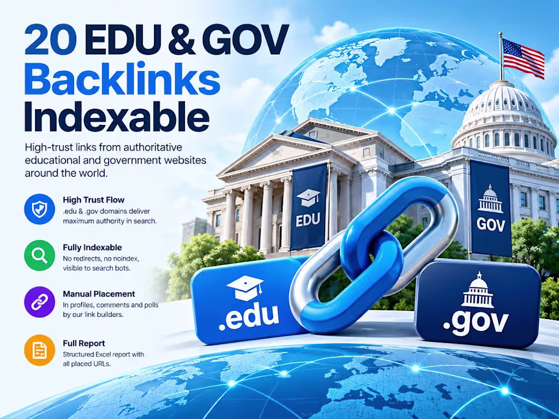 Cover image for Boost your SEO with 20 Premium EDU & GOV Backlinks