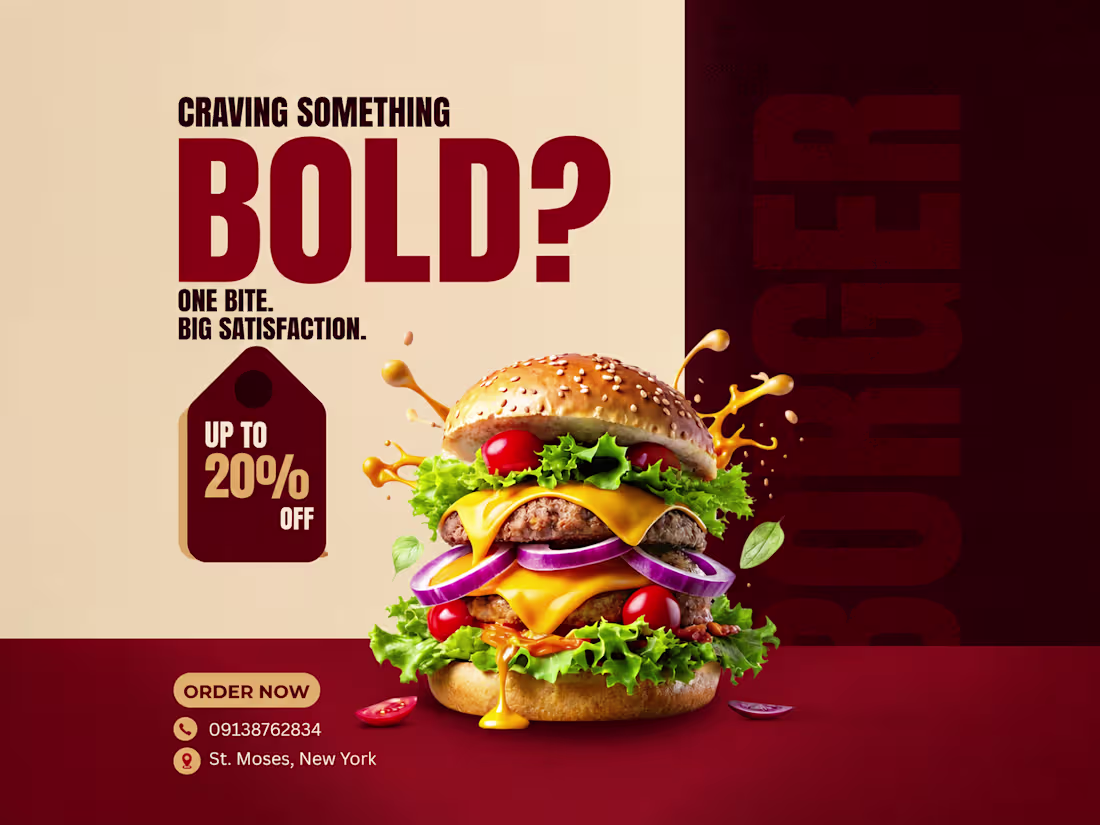 Cover image for Bold Food Campaign — Poster Design