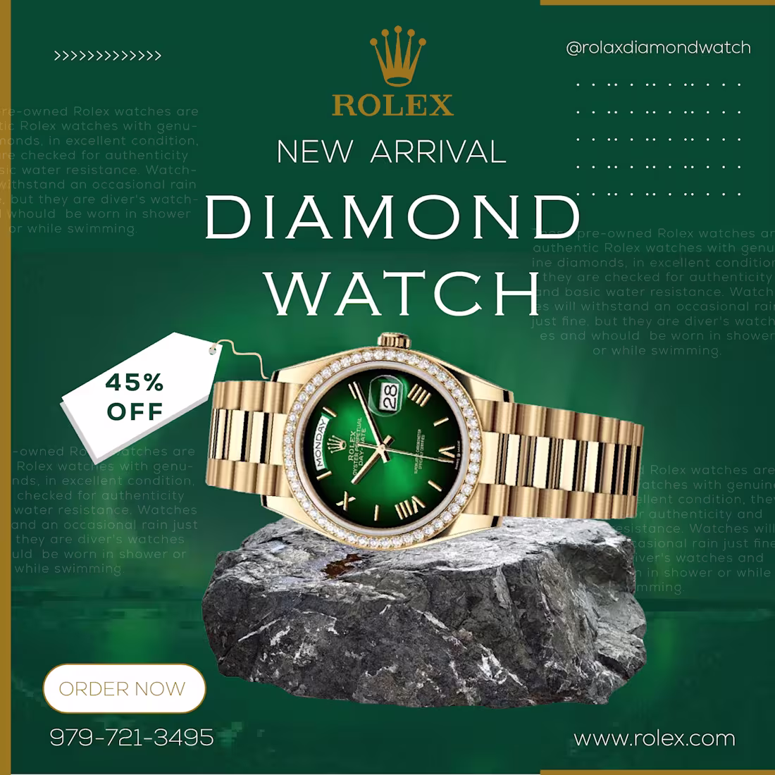 Cover image for Rolex watch social media post