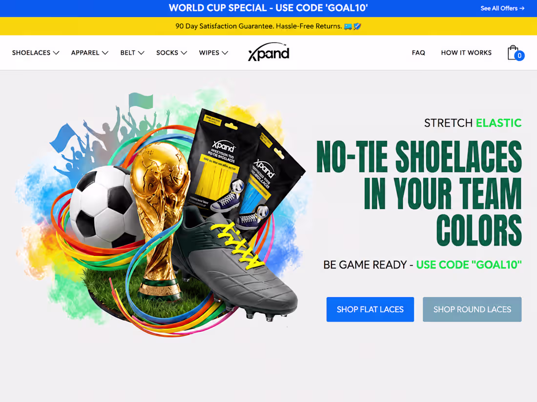 Cover image for XPAND Laces – Custom Shopify eCommerce Website