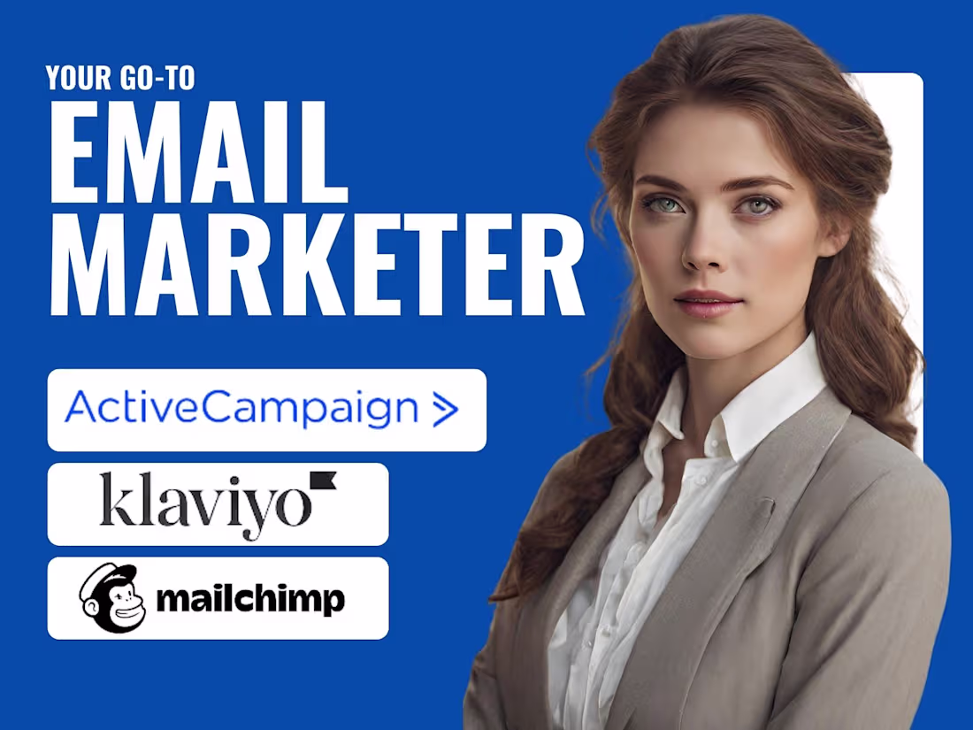 Cover image for Digital Marketer / klaviyo Email Marketing / Mailchimp Expert