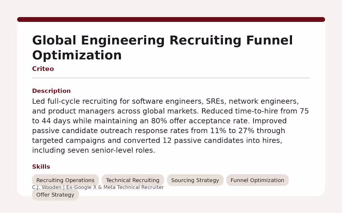 Cover image for Global Engineering Recruiting Funnel Optimization