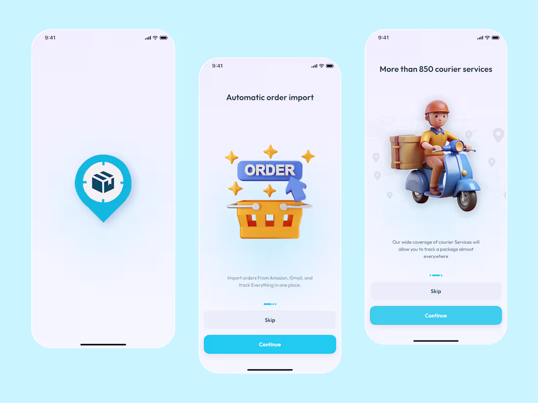 Cover image for Onboarding Screen - Package Tracker App