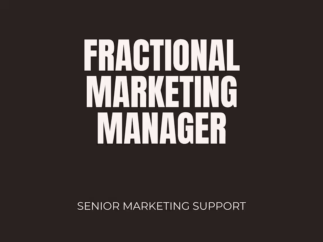 Cover image for Fractional Marketing Manager
