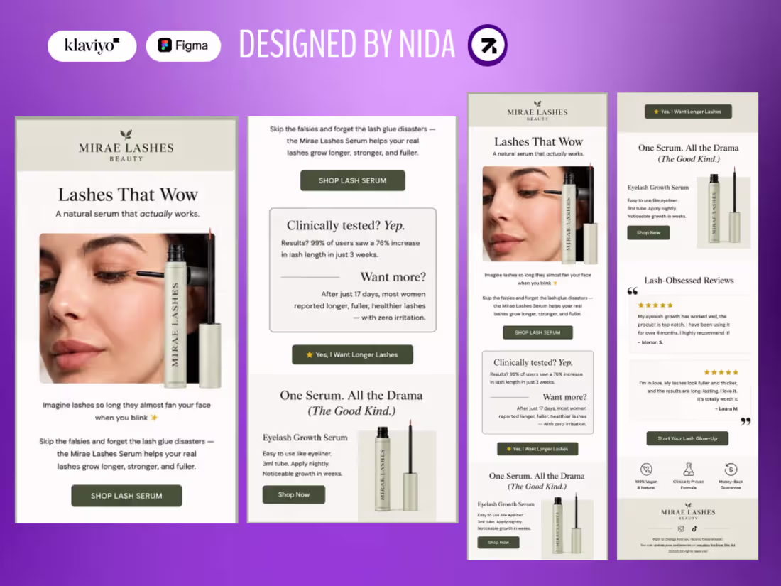 Cover image for Mirae Lashes  Email Campaign