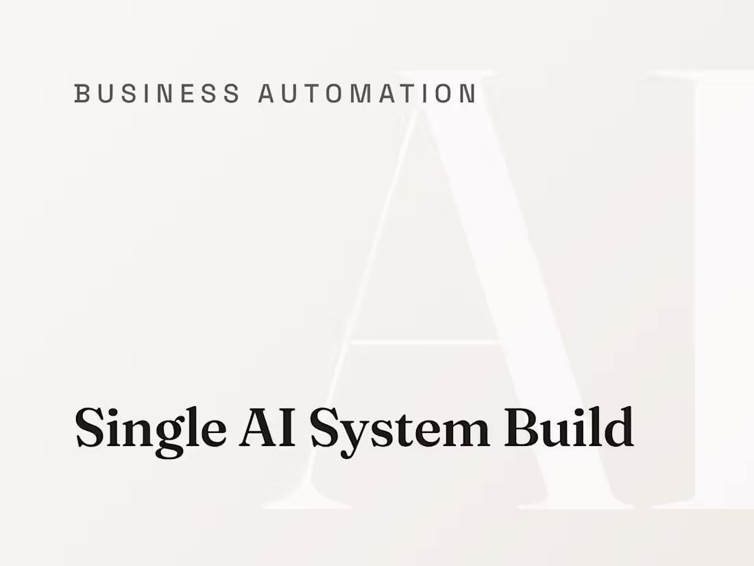Cover image for Single AI System Build