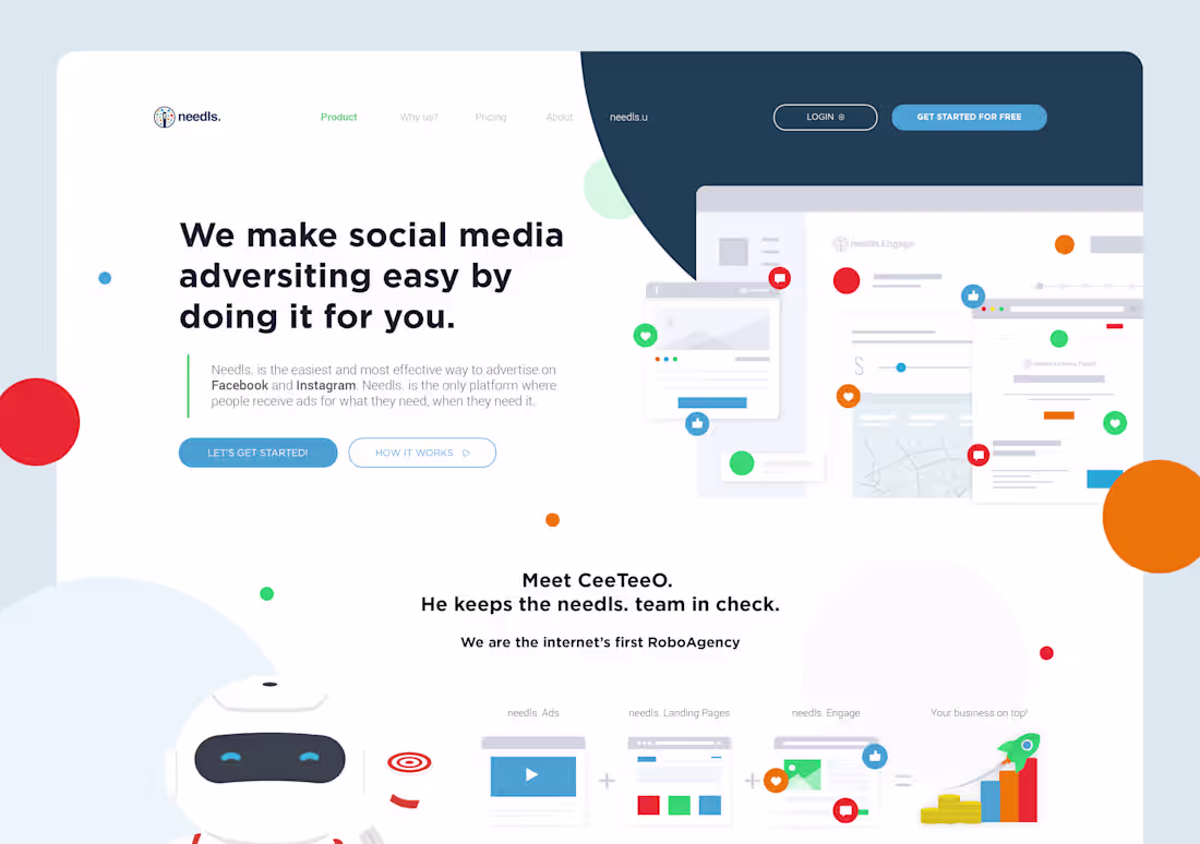 Cover image for Needls Landing Page Redesign SaaS