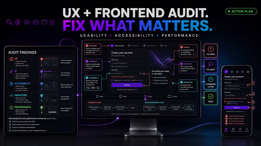 Cover image for UX + Frontend Audit