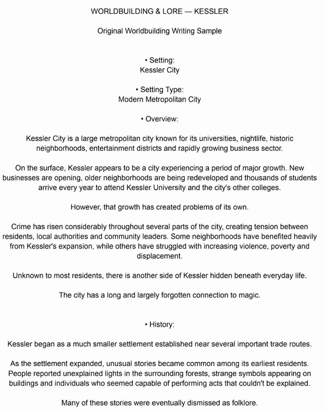 Cover image for Worldbuilding & Lore Sample