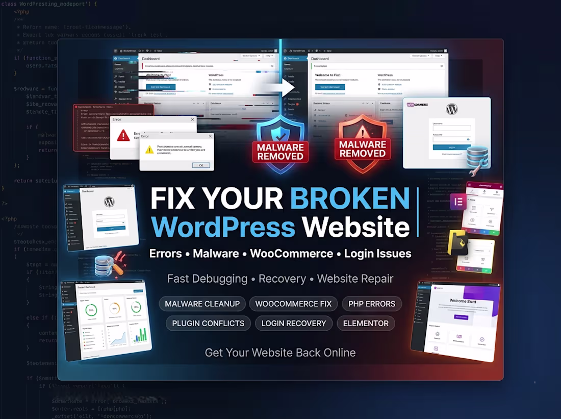 Cover image for Expert WordPress Website Troubleshooting and Bug Fixing