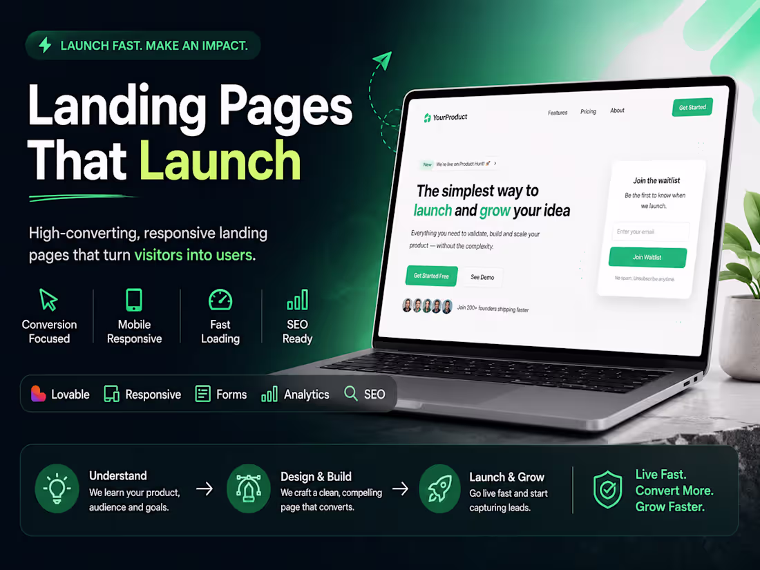Cover image for ⚡ Landing Pages That Launch