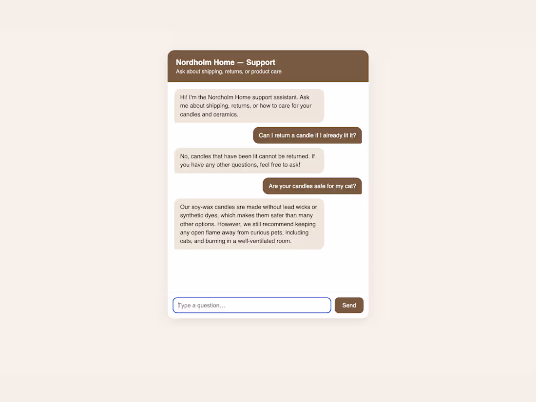 Cover image for AI customer support chatbot for