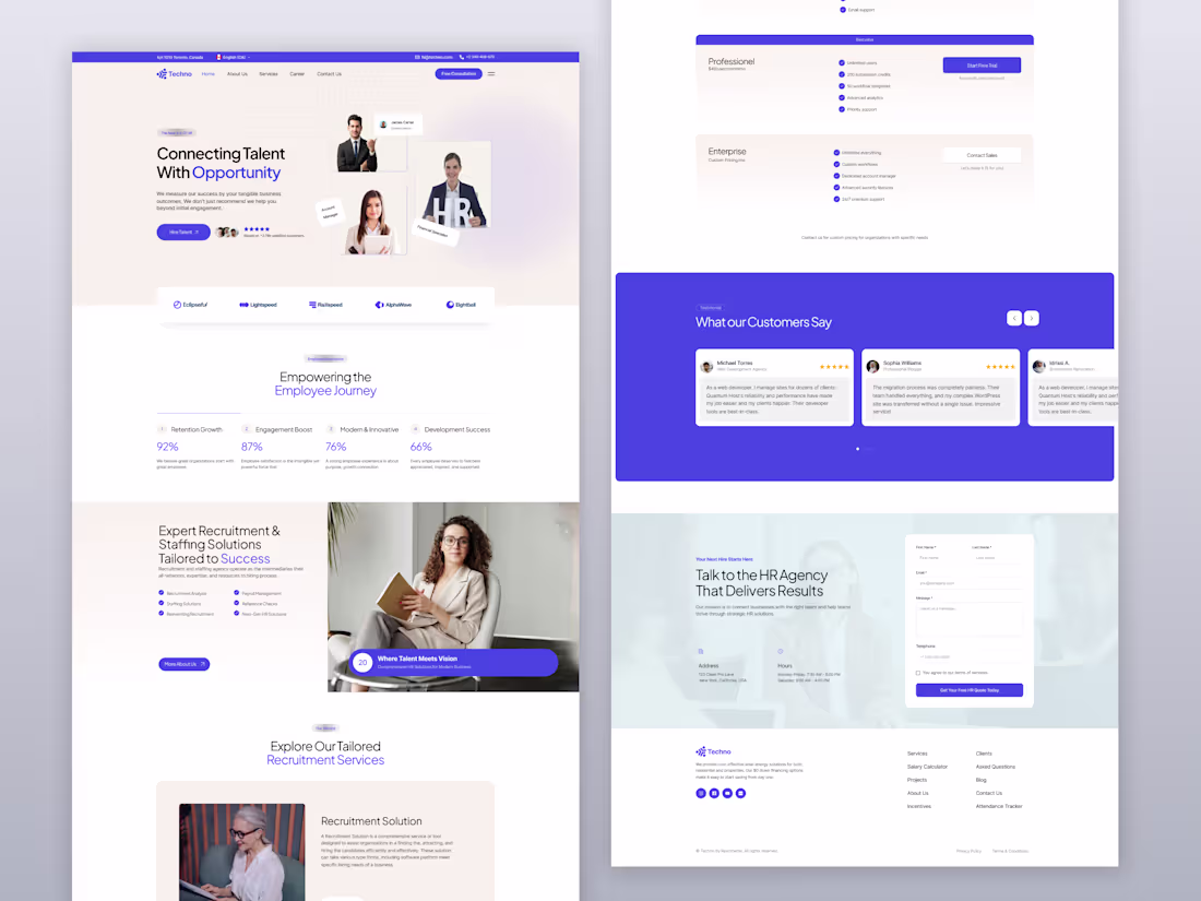 Cover image for Modern Recruitment & HR Solutions Landing Page Design