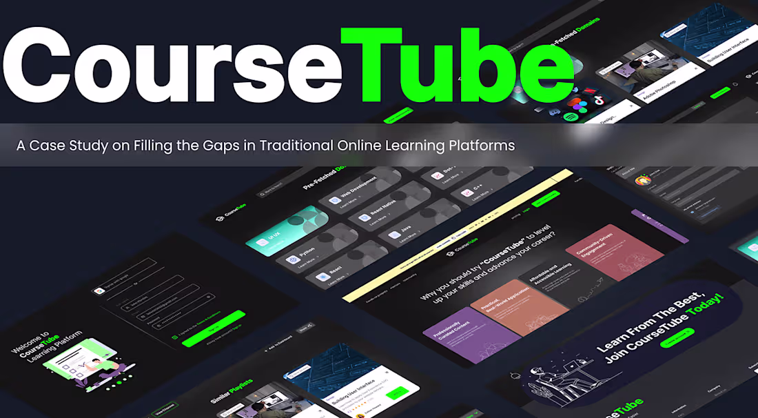 Cover image for CourseTube 2.0: A Transformative Case Study :: UI/UX Design 