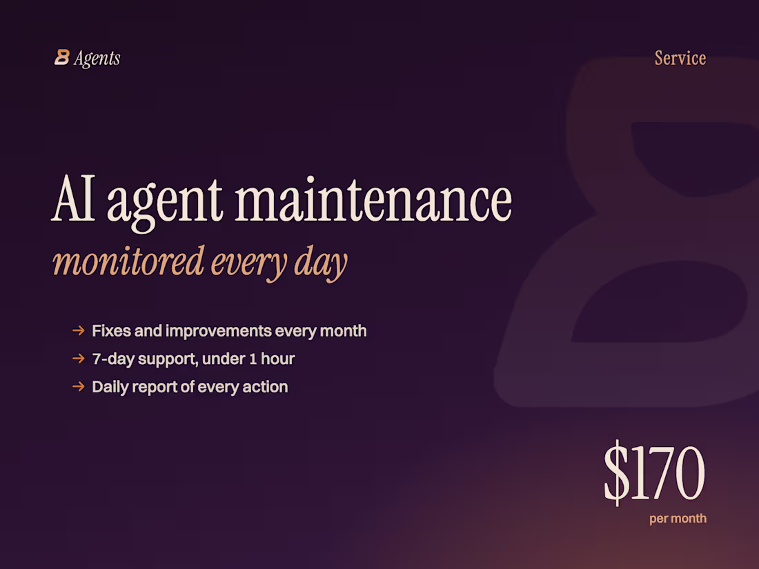 Cover image for AI agent maintenance & support