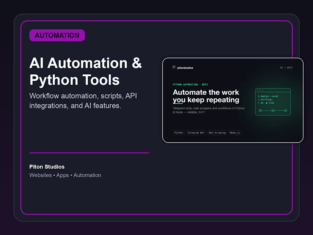 Cover image for AI Automation & Python Workflow Tools