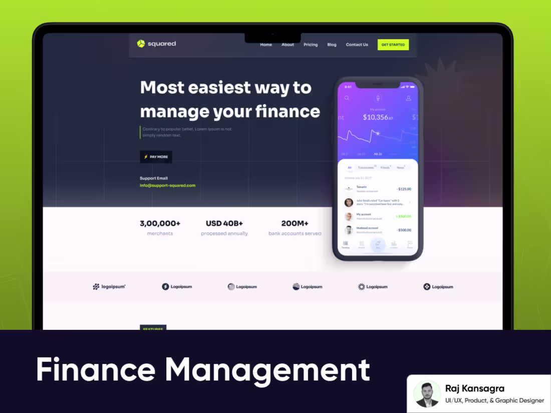 Cover image for Squared – Finance Management Web-App