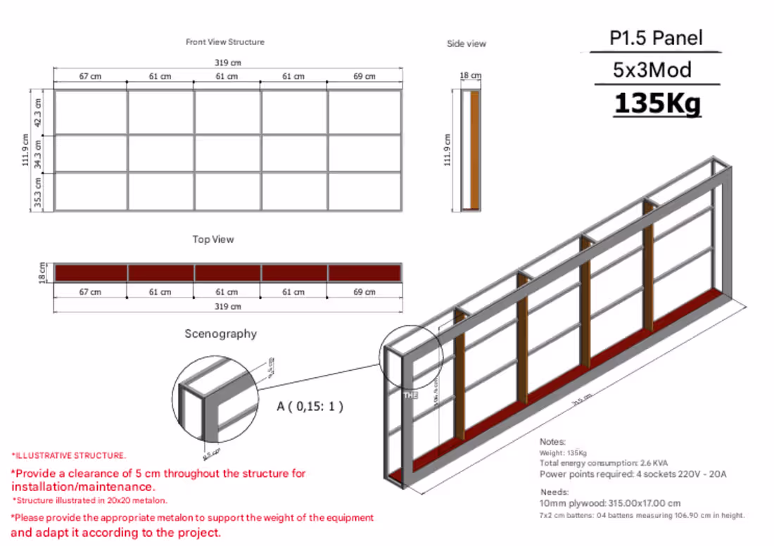 Cover image for ✅ Design straight structures for led panels (Events,Expo Party)