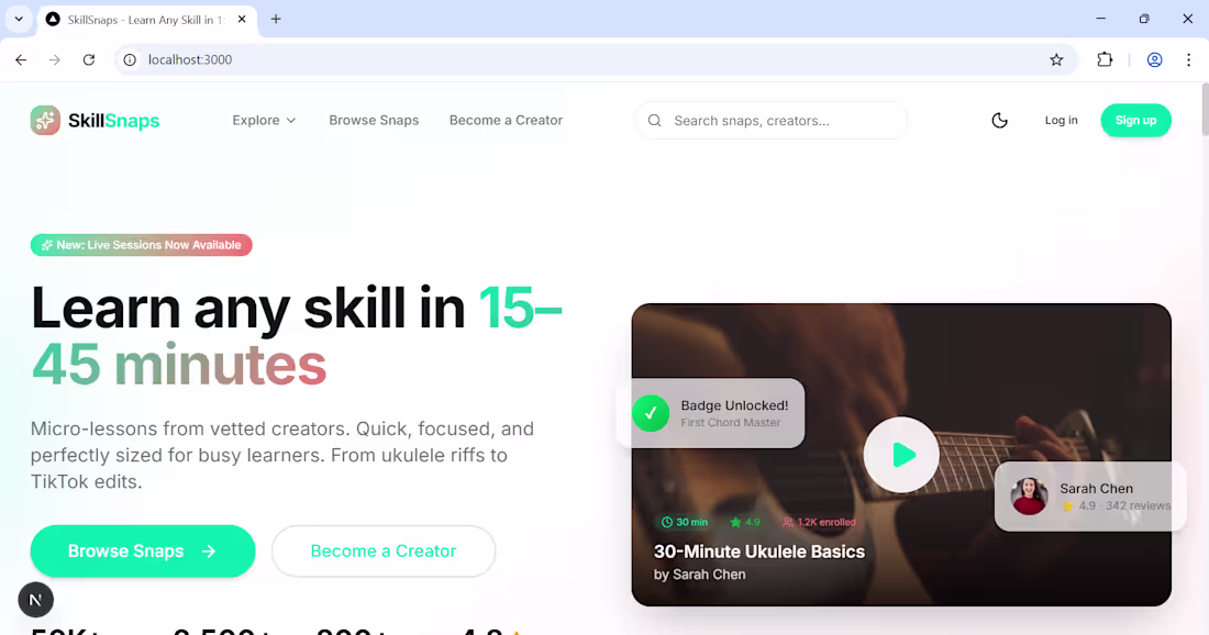 Cover image for SkillSnaps – High-Conversion Marketplace Website Built with ...