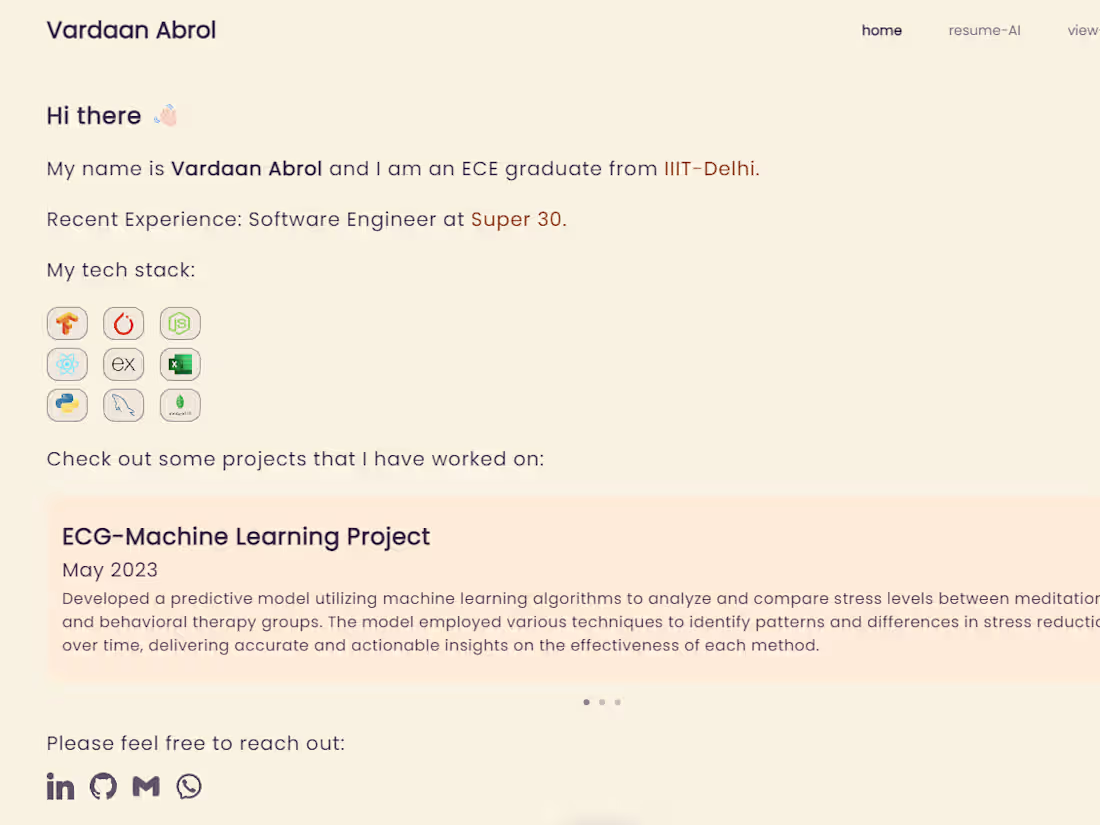 Cover image for Portfolio Website with AI Integration