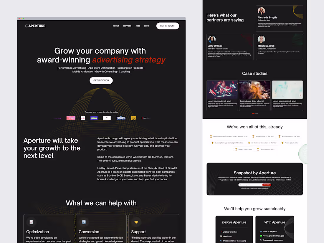 Cover image for Aperture Website Design and Development
