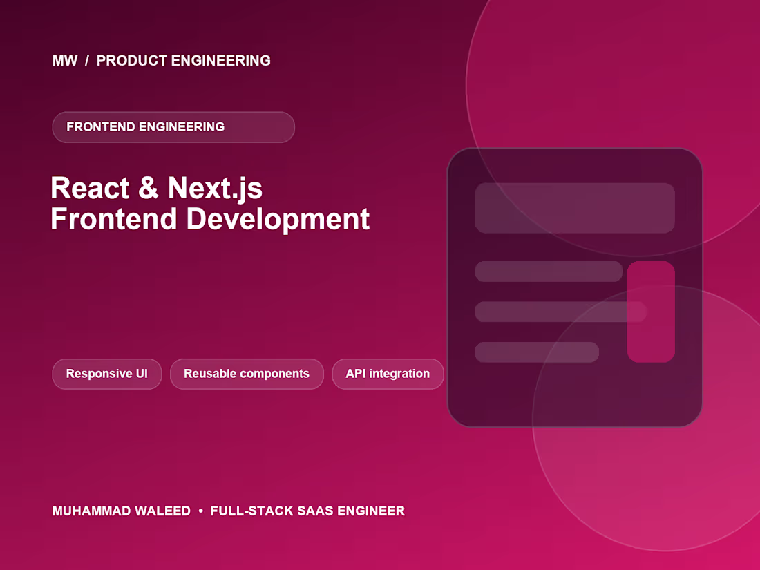 Cover image for React & Next.js Frontend Development