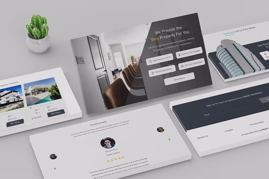 Cover image for Real Estate Landing Page UI UX Design case Study :: Behance