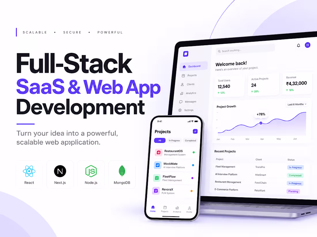 Cover image for Full-Stack SaaS & Web App Development