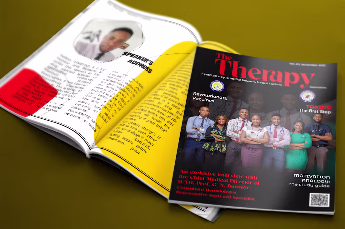 Cover image for IUMSA 'The Therapy' Complete Magazine Design