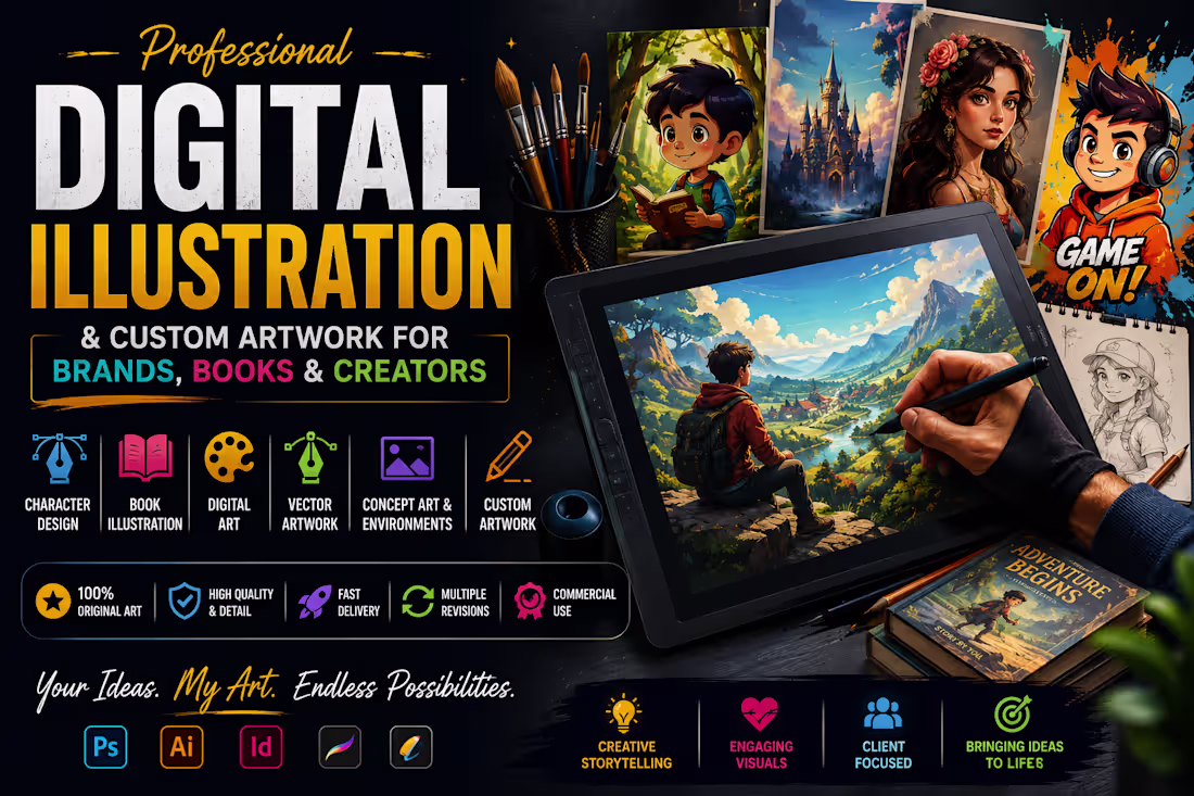 Cover image for Professional Digital Illustration & Custom Artwork for Brands, B