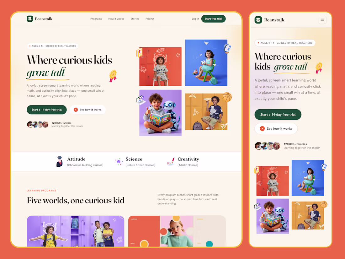 Cover image for Kids Education Platform Website Design

