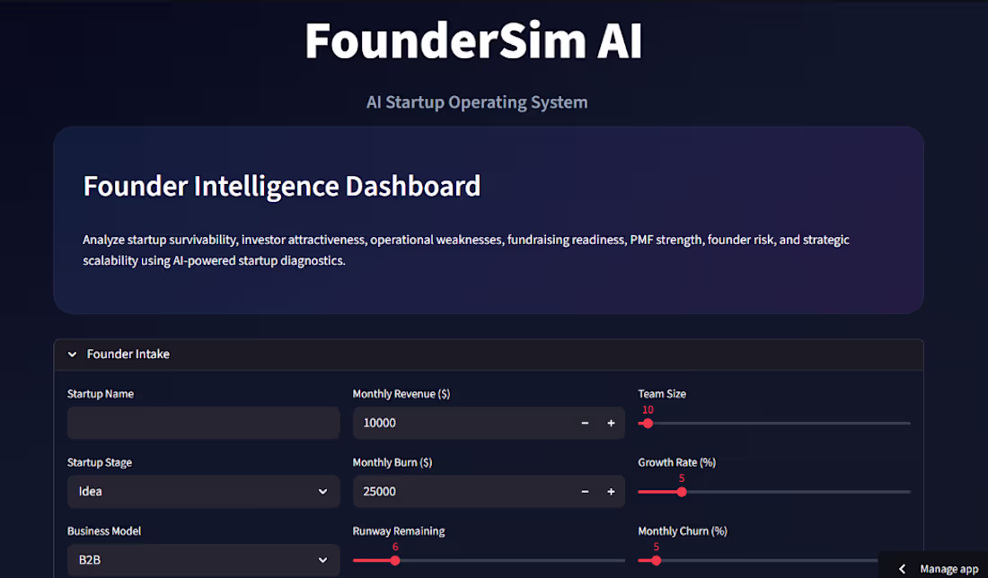 Cover image for FounderSim AI is an AI-powered