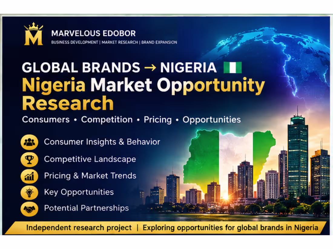 Cover image for 🇳🇬 Nigeria Market Opportunity Research

This